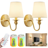 Maglaw battery-operated wall sconce set two on a wall with warm ambient glow for rental spaces