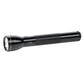 MagLite ML300L front view showing rugged aluminum body for outdoor use.