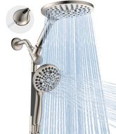 MakeFit dual shower head combo with rain head and handheld spray for flexible bathing.