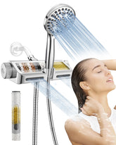 MakeFit filtered shower head handheld combo chrome offering dual spray options for a spa-like shower
