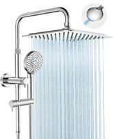 MakeFit rainfall shower head with handheld combo for spa-like shower experience.