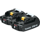 Makita BL1820B-2 twin-pack front view with compact design for cordless tools.