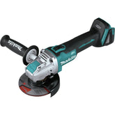 Makita XAG25Z bare tool with X-Lock enables fast wheel changes.