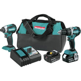 Makita XT269M drill-hammer driver delivers compact ergonomics for versatile drilling.