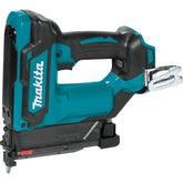 Makita XTP02Z pin nailer in use for precise trim installation with 23 GA nails