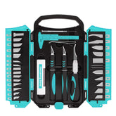 MANUFORE 34pcs large exacto knife set blue deluxe with organized storage for precise crafts