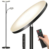 Marctronic floor lamp with bright LED beams for spacious living rooms.