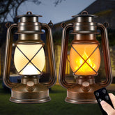 Marlrin vintage lantern with dancing flame for outdoor ambience
