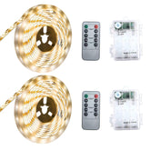 Marreal LED strip lights with remote control provide warm white ambiance over 13.2 ft.