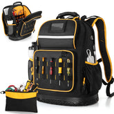 Marscamd tool backpack front view with hard bottom for stability.