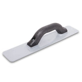 Marshalltown cast magnesium hand float blade front for a smooth concrete finish.