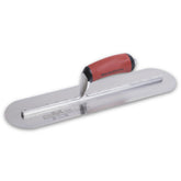 Marshalltown MXS66FRD fully rounded trowel blade close-up for smooth finishes.