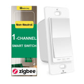 Martin Jerry Zigbee switch front view showing no neutral design for easy installation
