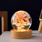 MARZIUS Flower Crystal Ball Night Light with red daisy glow for warm ambient lighting