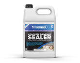 The MasonryDefender concrete sealer bottle provides clear protection without changing color.