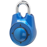 Master Lock 1500iD blue directional padlock front view showing fast directional entry