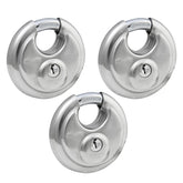 Master Lock 40TRI shrouded disk padlock body for outdoor security.