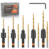Matework counter-sink drill bit set with 11 pieces for uniform wood countersinks.