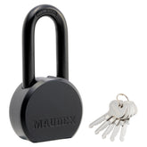 Maudex PME65 padlock with steel body delivers strong outdoor security for gates and storage.