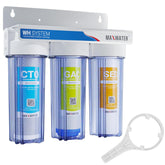 Max Water WH-SC2 sediment filter in clear housing improves water clarity