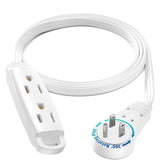 Maximm 360-degree rotating flat extension cord front view highlighting space-saving design