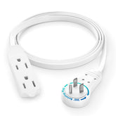 Maximm 360° rotating plug for flexible placement behind furniture.