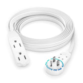 Maximm cable 12ft rotating flat plug enables flexible access behind furniture.