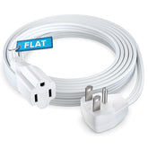 Maximm extension cord with flat-plug design saving space under a desk.