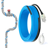 MAXKOSKO 24ft heat cable ready for pipe freeze protection in cold conditions.