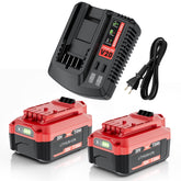Maxofpowr 20V 7.0Ah battery front view for extended run time.