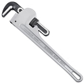 MAXPOWER 18-inch aluminum pipe wrench body, light and durable for extended plumbing sessions.