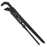 MAXPOWER Swedish Pipe Wrench 16.5-inch with 90° angled jaw for tight spaces.