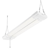 Maxxima 2ft LED shop light front view brightens the workspace