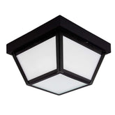 Maxxima 9-inch black LED outdoor porch light front view shows rugged weatherproof design