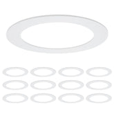 Maxxima goof rings show outer diameter 8.6 inches for recessed lights