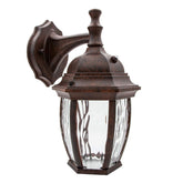 Maxxima LED outdoor wall light with clear water glass for welcoming porch illumination.