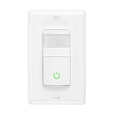 Maxxima occupancy sensor switch front view showing automatic lighting control features