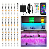 Maylit RGB under-cabinet light strip assembly for seamless cabinet illumination.