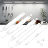 Maylit plug-in under-cabinet lighting kit brightens countertops with 6000K daylight.