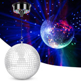 Meagoo disco ball rotating motor powers dynamic party lighting with synchronized reflections.