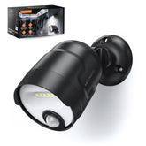 Mecanto battery-powered motion sensor light front view for secure night entry.