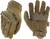 Mechanix Wear M-Pact brown gloves with knuckle guard for rugged field protection.