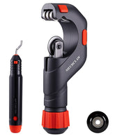 MECHCLAW heavy duty tube cutter showing wide compatibility across pipe sizes