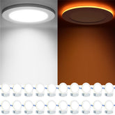 Meconard 6-inch LED recessed light emits a gentle amber night glow for safe navigation.