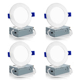 Meconard four-inch LED recessed light pack for versatile room lighting
