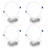 Meconard 4-pack 8-inch LED recessed light demonstrates quick, clean ceiling install.