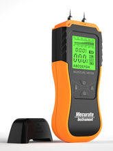 Mecurate Digital Pin Type wood moisture meter front view with backlit display for easy readings.