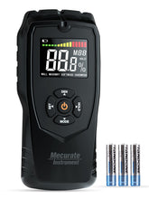 Mecurate Moisture Meter pinless front display for quick wood moisture readings.