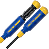 Megapro retractable bit cartridge demonstrates quick tip changes for fast work.
