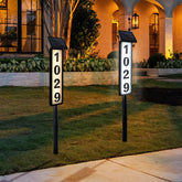 Megfiehun solar address sign front view improves nighttime curb appeal